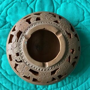 Carved Floral Terracotta Bowl